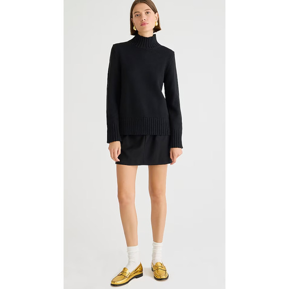 NWOT J. Crew Turtleneck Sweater XXS Black BV362 J.Crew Chunky Knit 90s - Picture 1 of 6